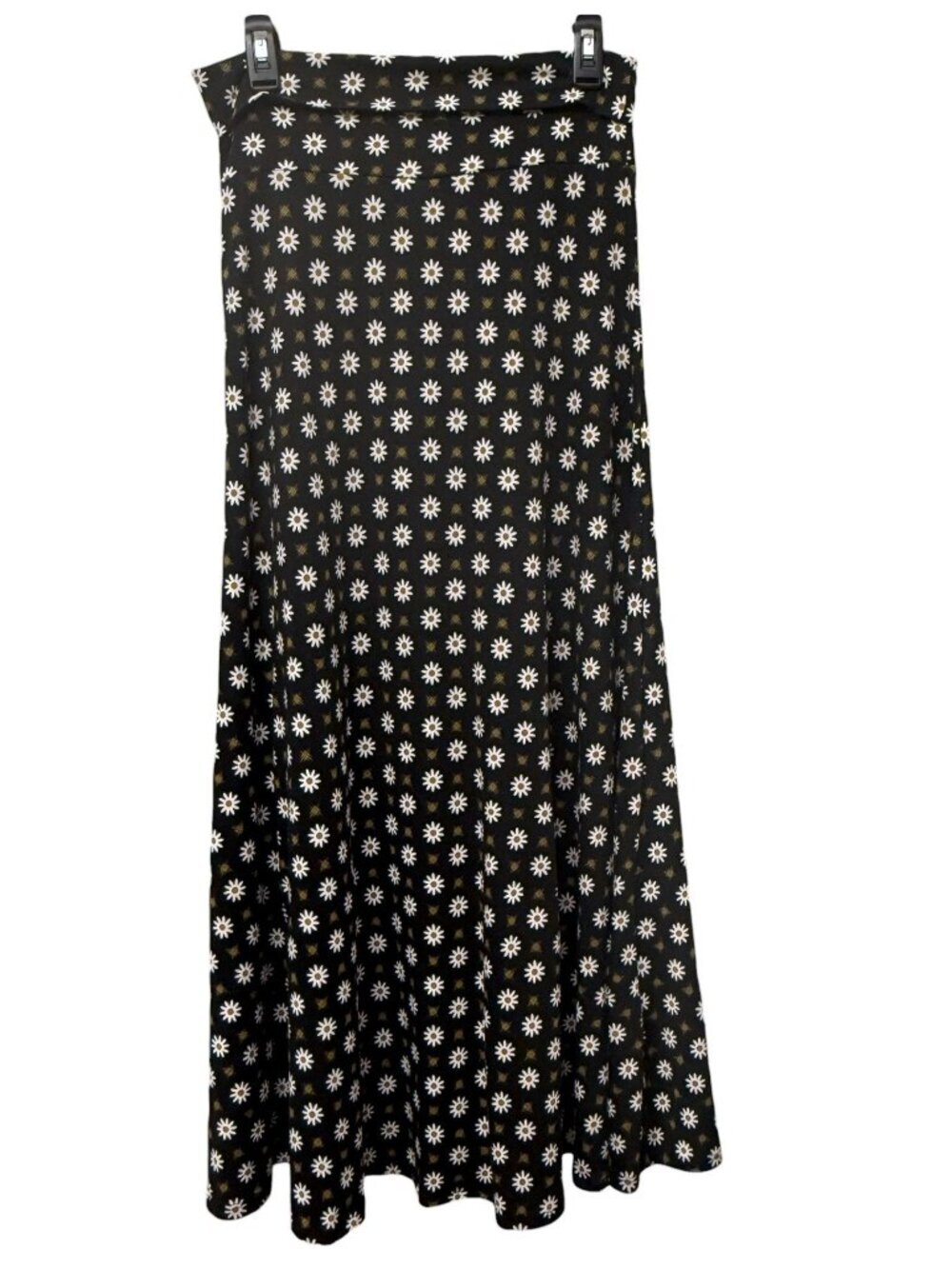 LULAROE Maxi Skirt Black Daisy Print Size Small Stretch Pull On Womens NWT - Picture 3 of 9